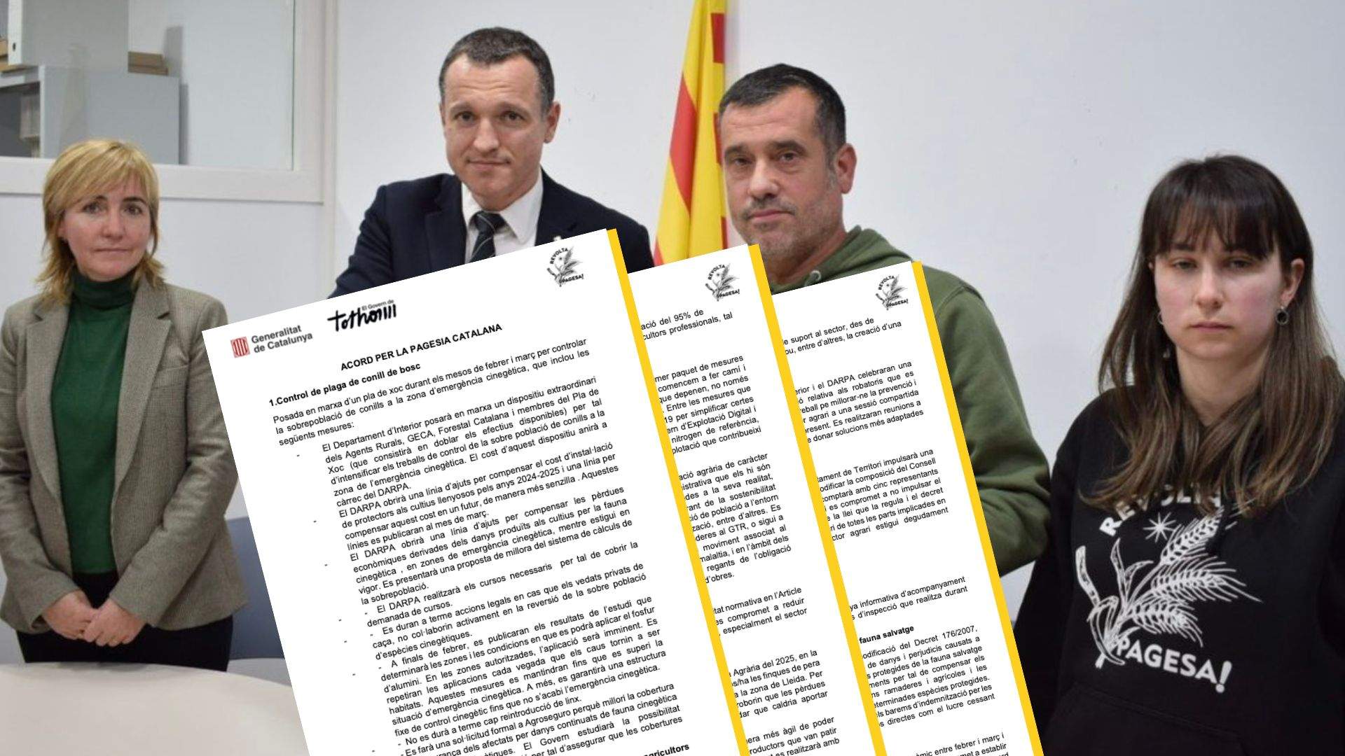 El text complet de l'acord de Cervera entre Agricultura i Revolta Pagesa que ha evitat els talls de carretera