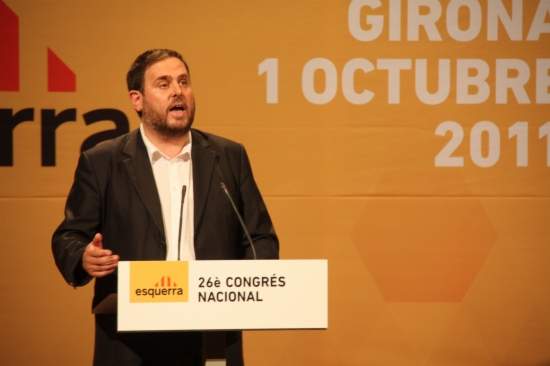 Oriol Junqueras al Congrés d'ERC el 2011