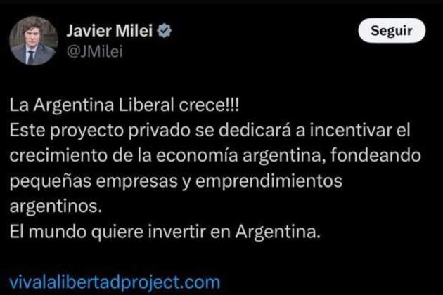 tweet cripto esborrat milei