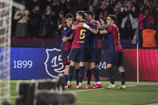 El Barça celebra un gol contra el Rayo Vallecano / Foto: Europa Press