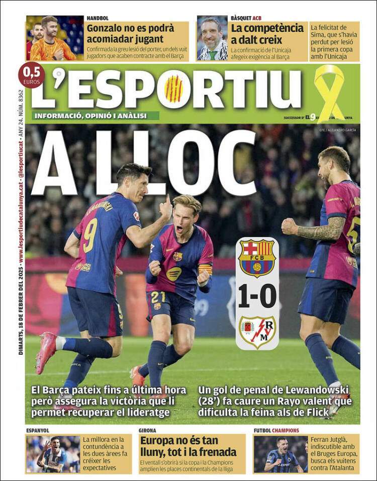 L'Esportiu Portada 18 02 2025