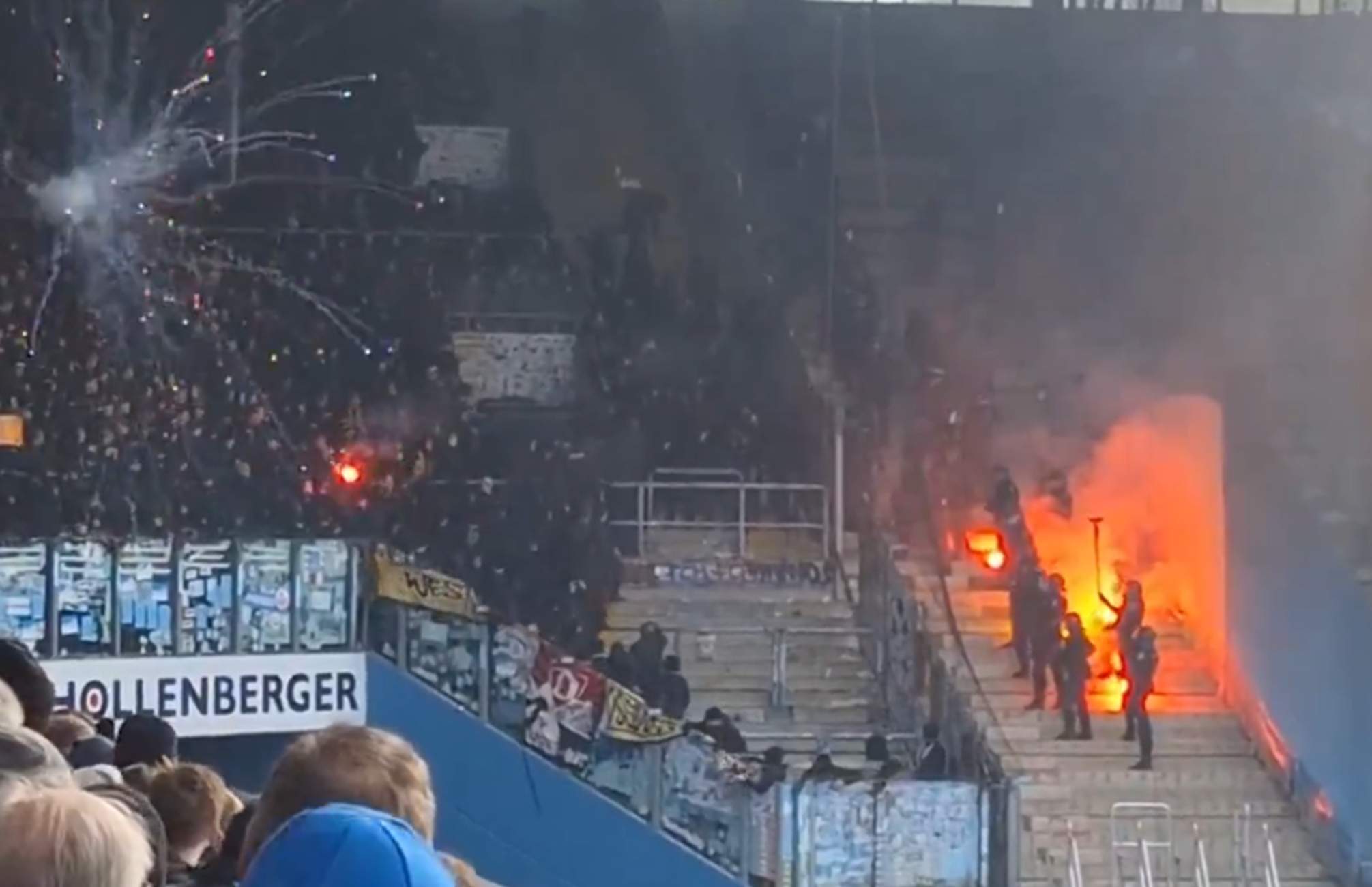 Graves disturbios en "el derbi de la ultraderecha" del fútbol alemán