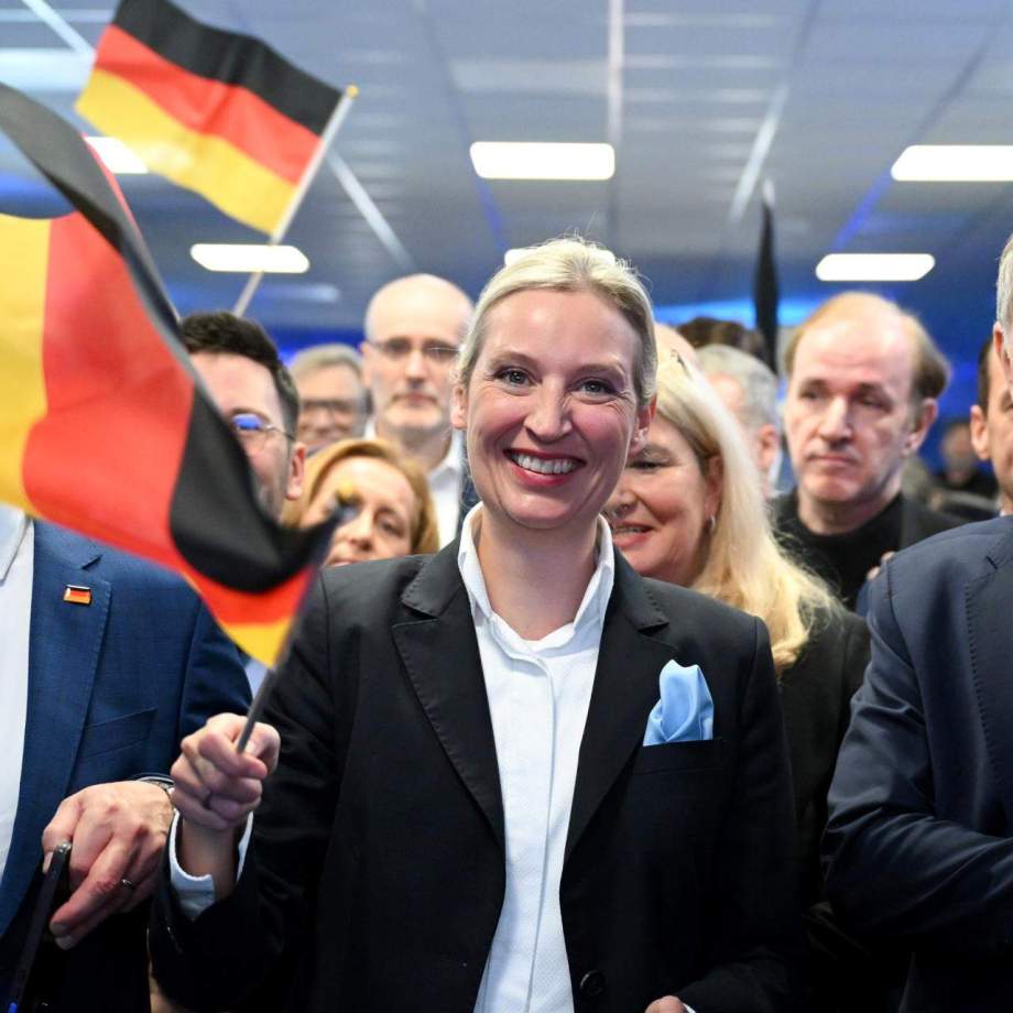 Alice Weidel en la sede de AfD