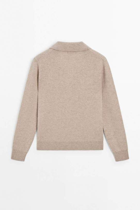 Jersey punt pol|polo 100% cashmere