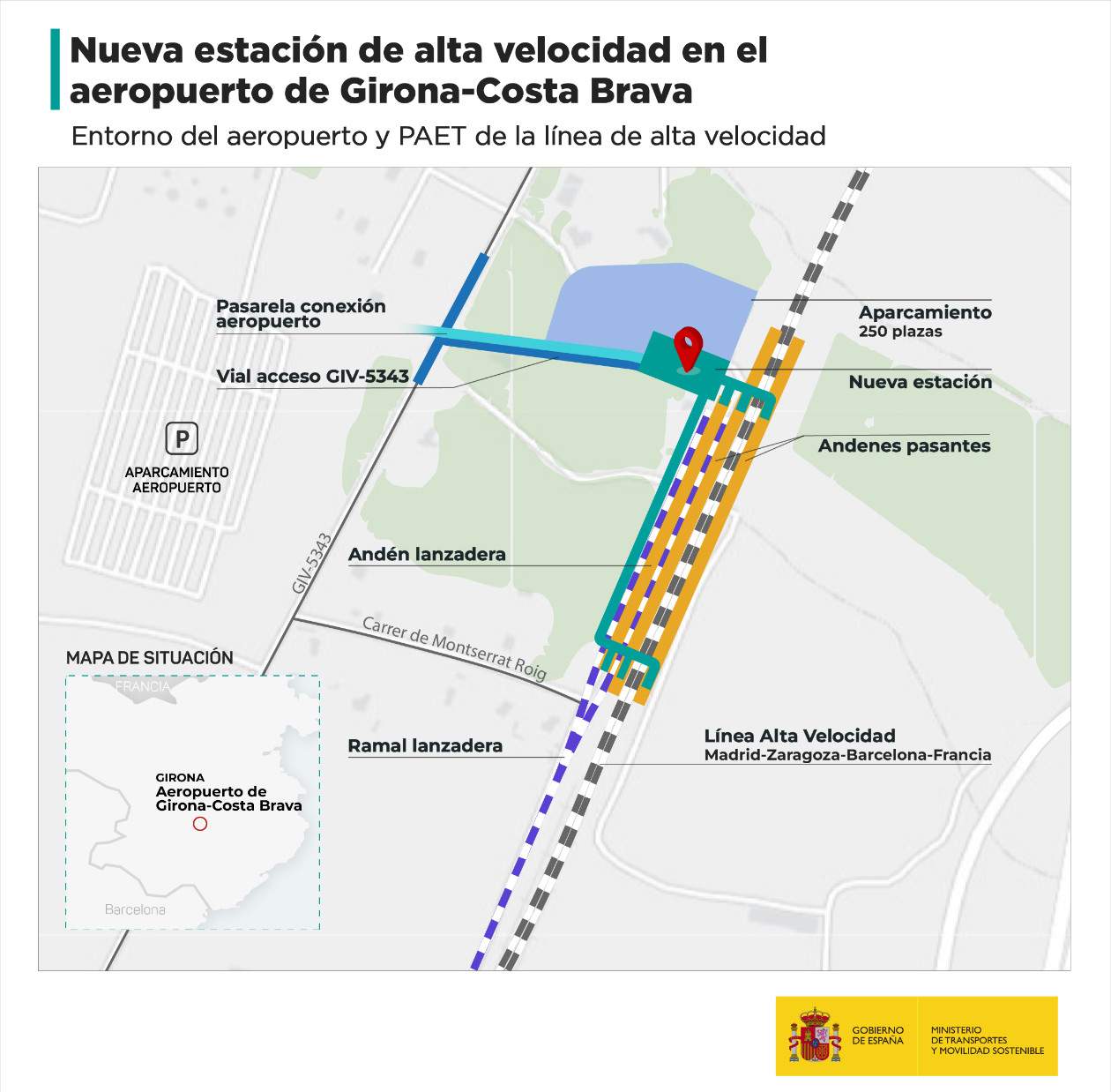 La ubicació de les diferents instal·lacions de l'estació d'AVE