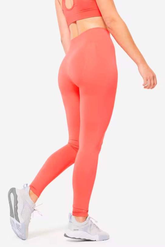 Leggings mujer negro sin costuras efecto push up DOMYOS