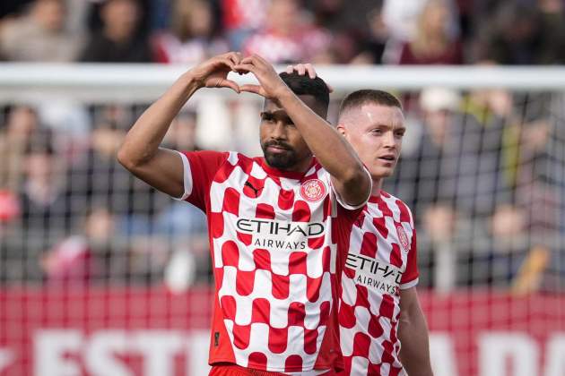 Yangel Herrera Tsygankov celebración gol Girona Celta / Foto: EFE