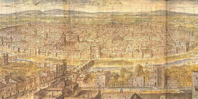 Grabado de València Cabeza|Cabo|Jefe y casal (1563). Fuente Wikimedia Commons