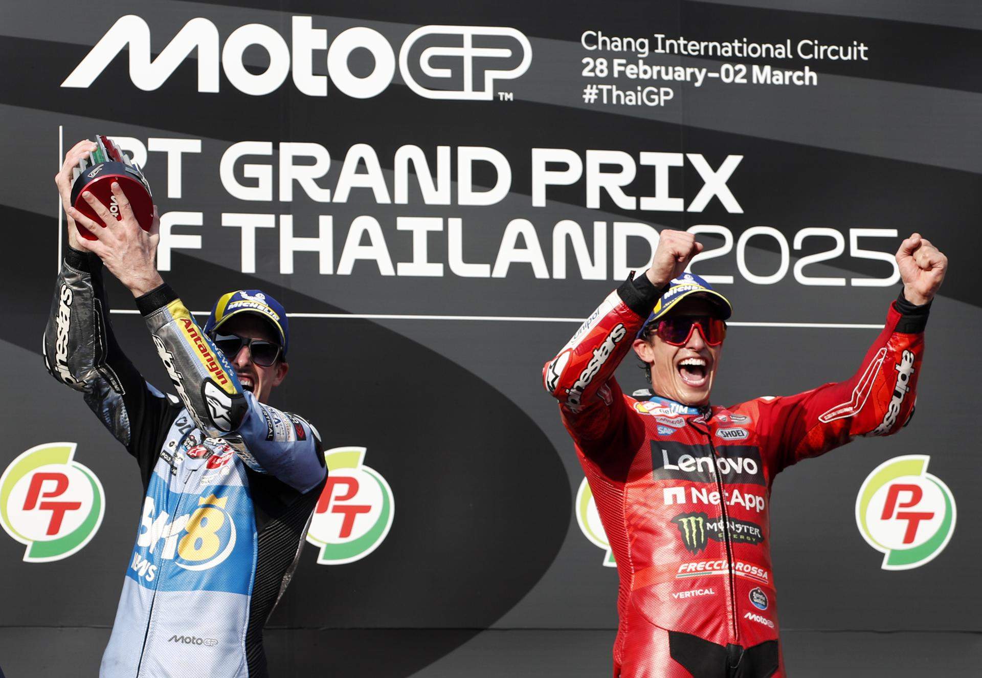 Así ha sido la celebración entre lágrimas de Marc Márquez después de la victoria en Tailandia