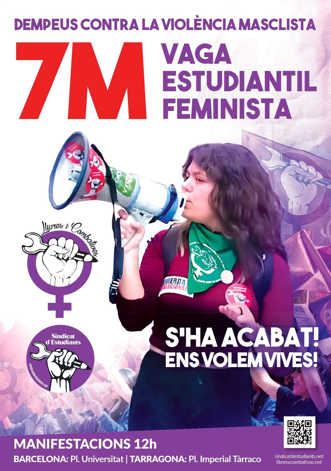 manifestacio 8M sindicat d'estudiants 