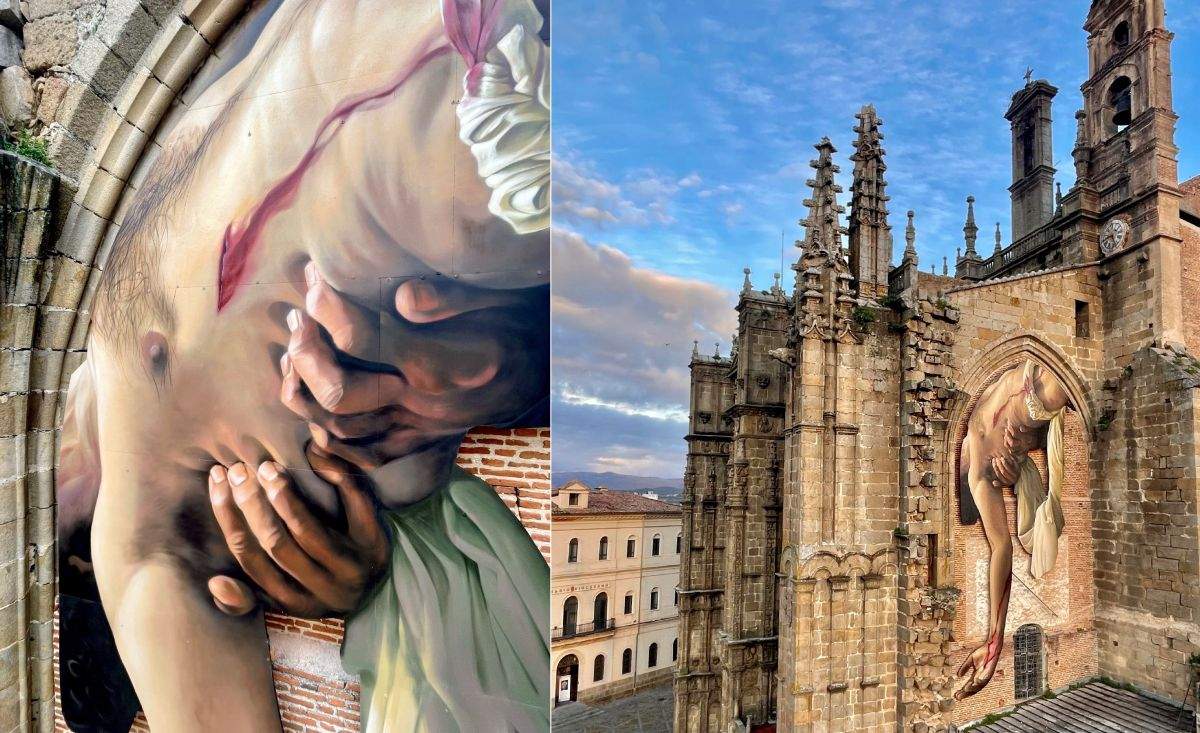 El mural 'El Descendimiento' de Plasencia, reconocido como el Mejor Mural del Mundo