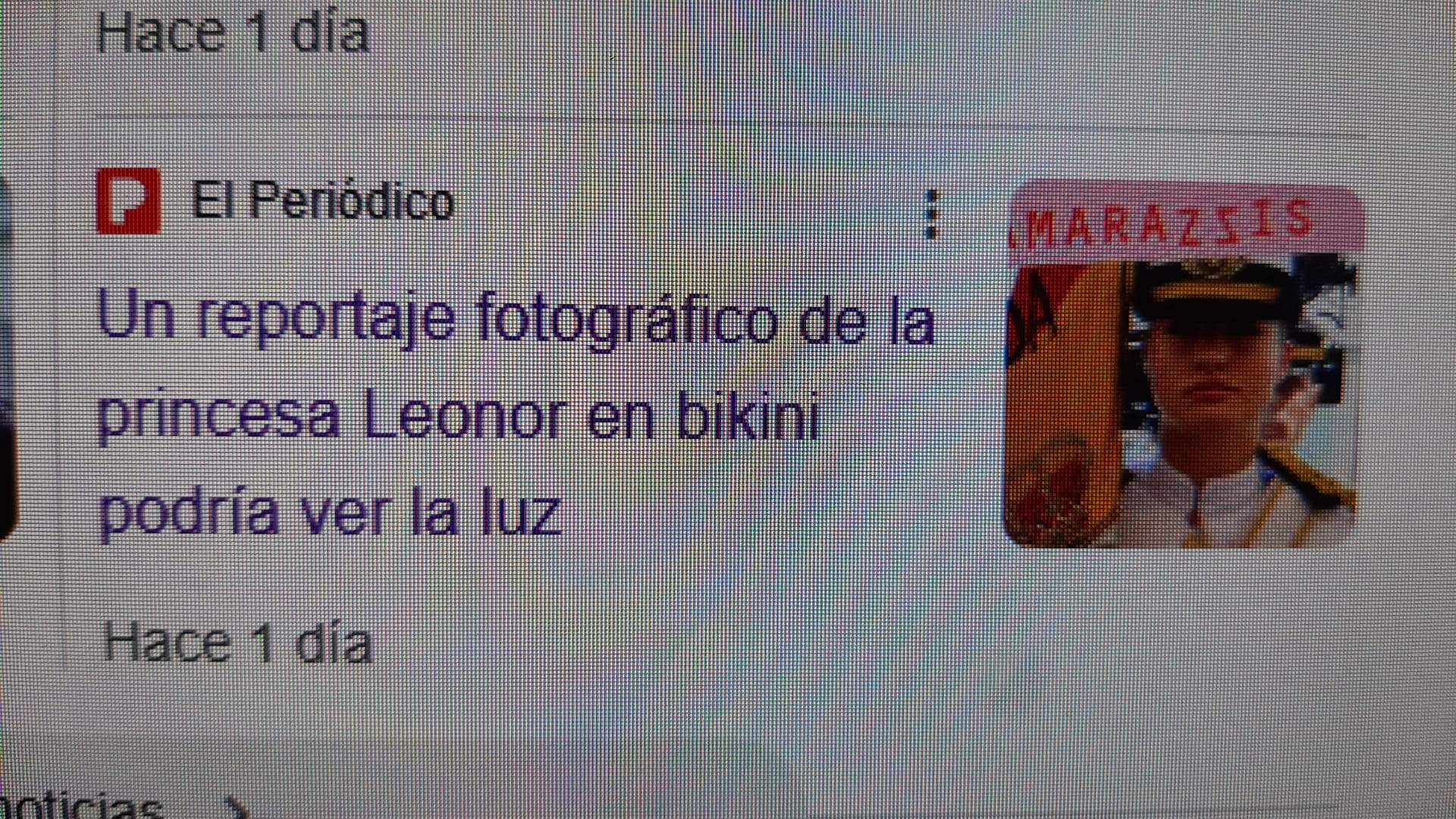 Exclusiva eliminada de Leonor en bikini en El Periódico, Google