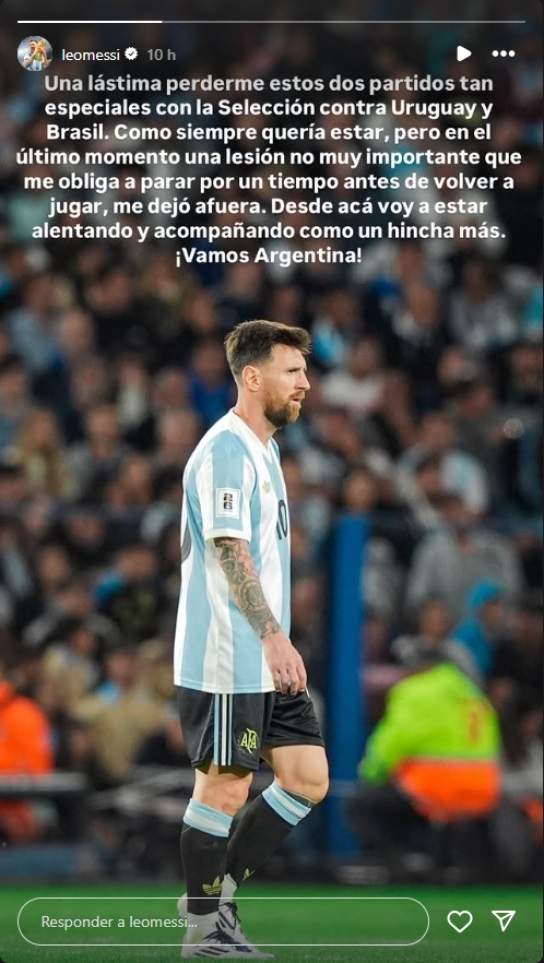 Leo Messi lesión Instagram