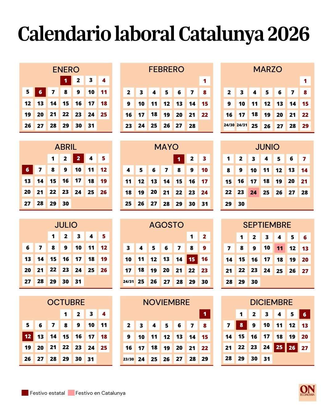 2026 calendario laboral