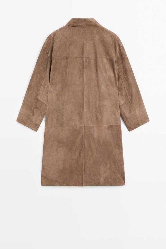 Gabardina trench piel ante