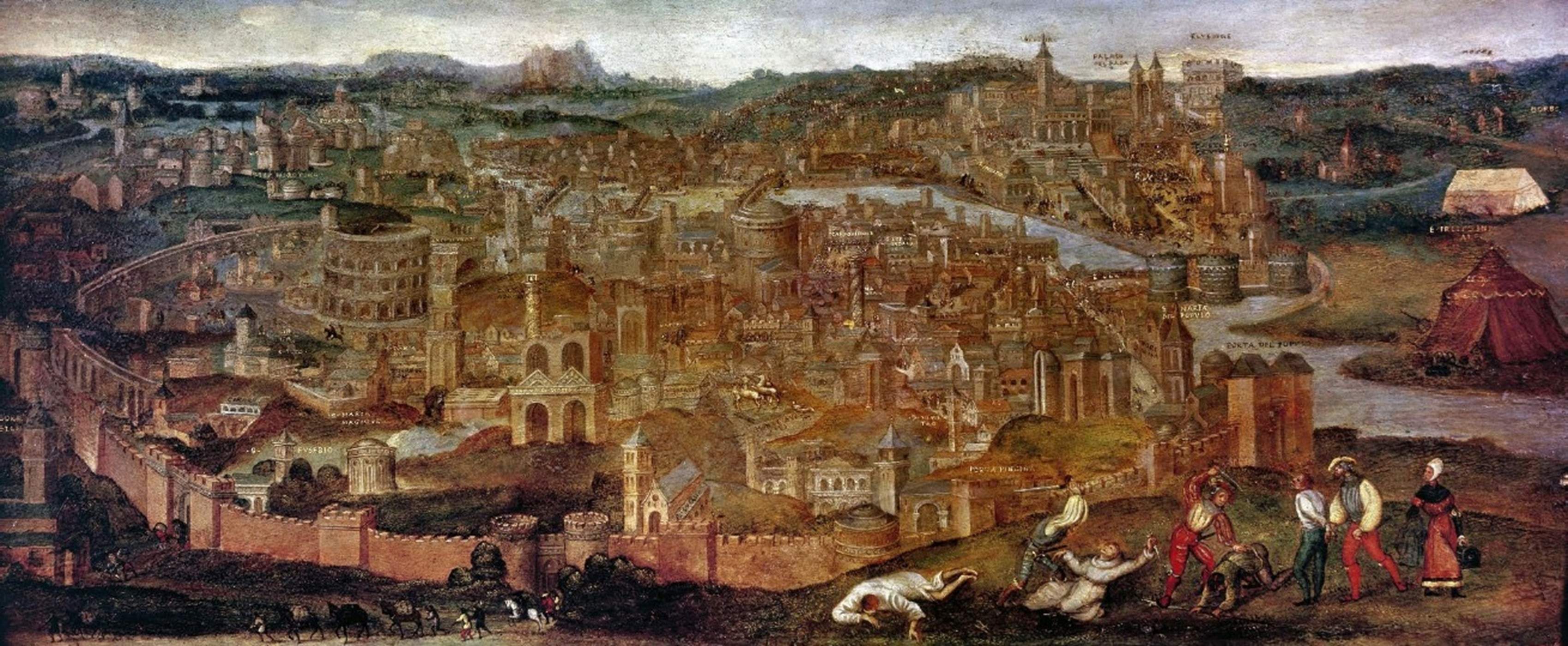 Representació de Roma a principis del segle XVI. Font Museus Vaticans Representació de Roma a principis del segle XVI. Font Museus Vaticans