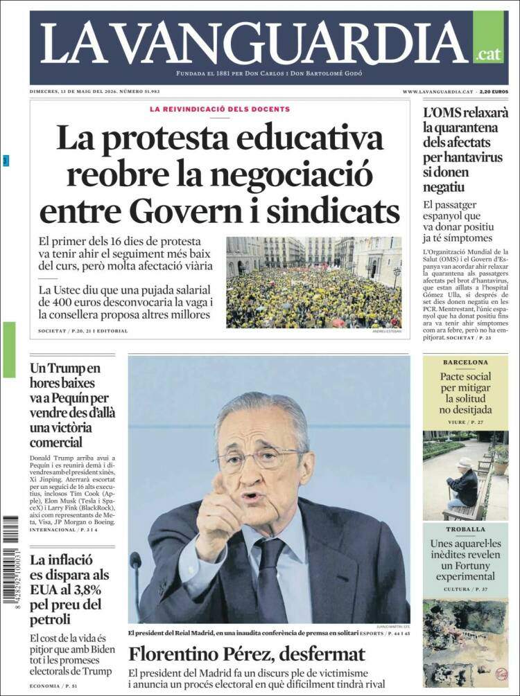 'La Vanguardia', 13 de maig de 2026 'La Vanguardia', 13 de maig de 2026