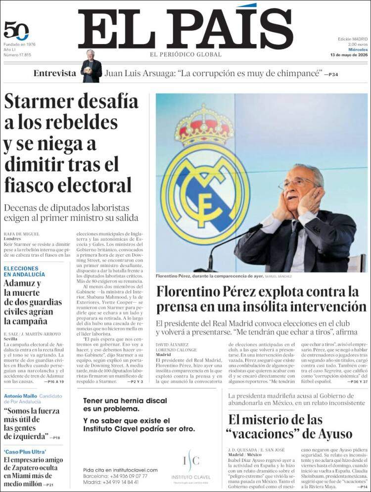 'El País', 13 de maig de 2026 'El País', 13 de maig de 2026