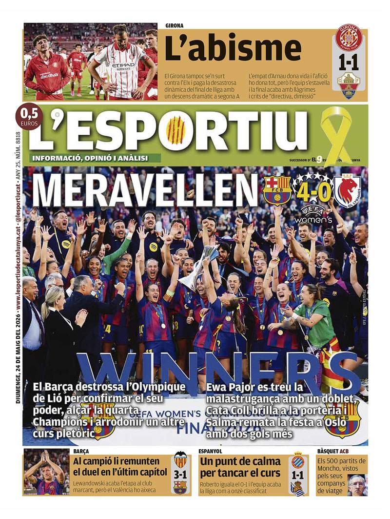 L'Esportiu portada 24 05 2026 L'Esportiu portada 24 05 2026