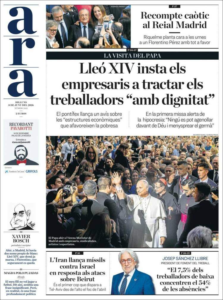 'Ara', 8 de juny de 2026 'Ara', 8 de juny de 2026