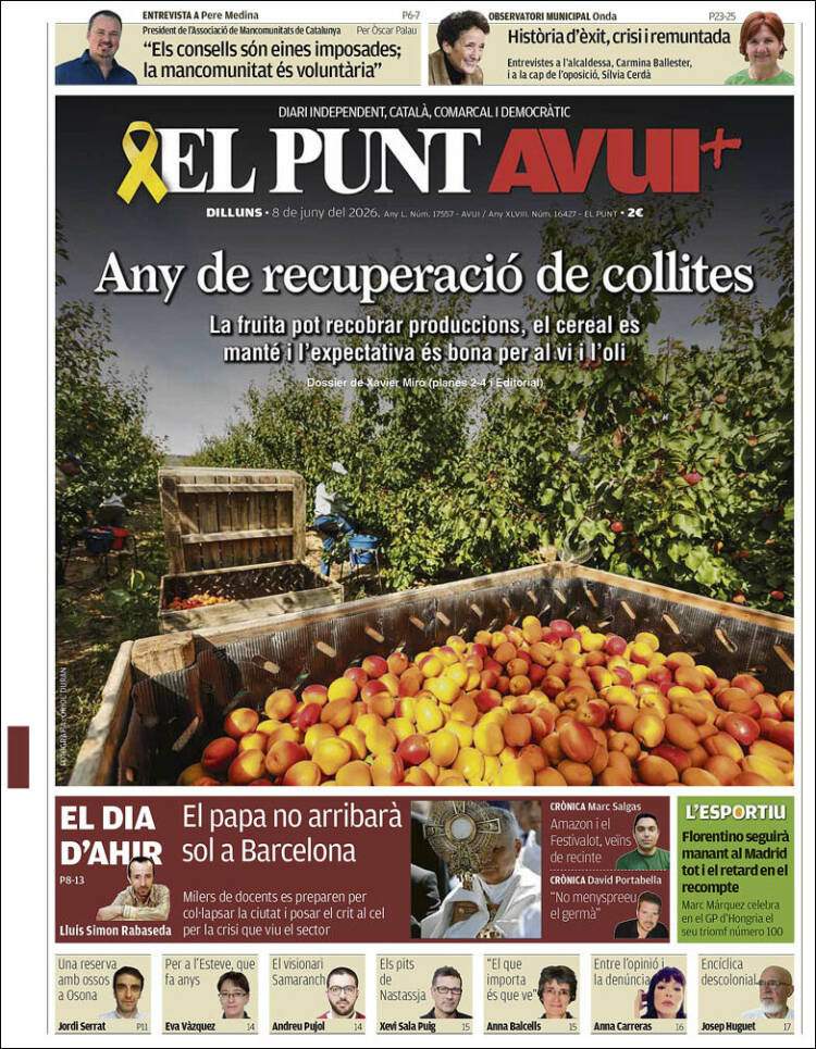 'El Punt Avui', 8 de juny de 2026 'El Punt Avui', 8 de juny de 2026