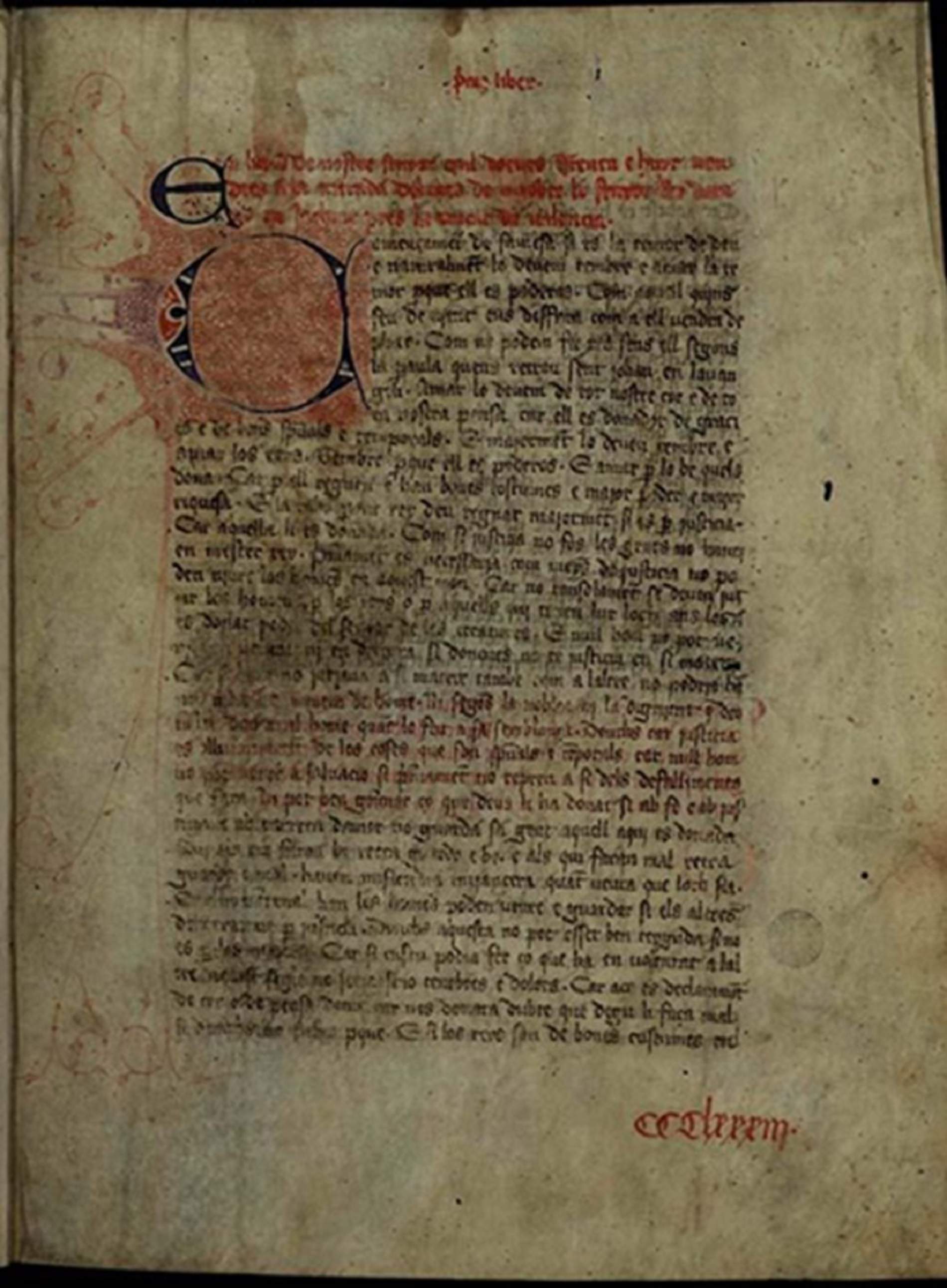 Furs de València (siglo XIV) escritos en catalán medieval. Fuente Biblioteca de Catalunya Furs de València (siglo XIV) escritos en catalán medieval. Fuente Biblioteca de Catalunya