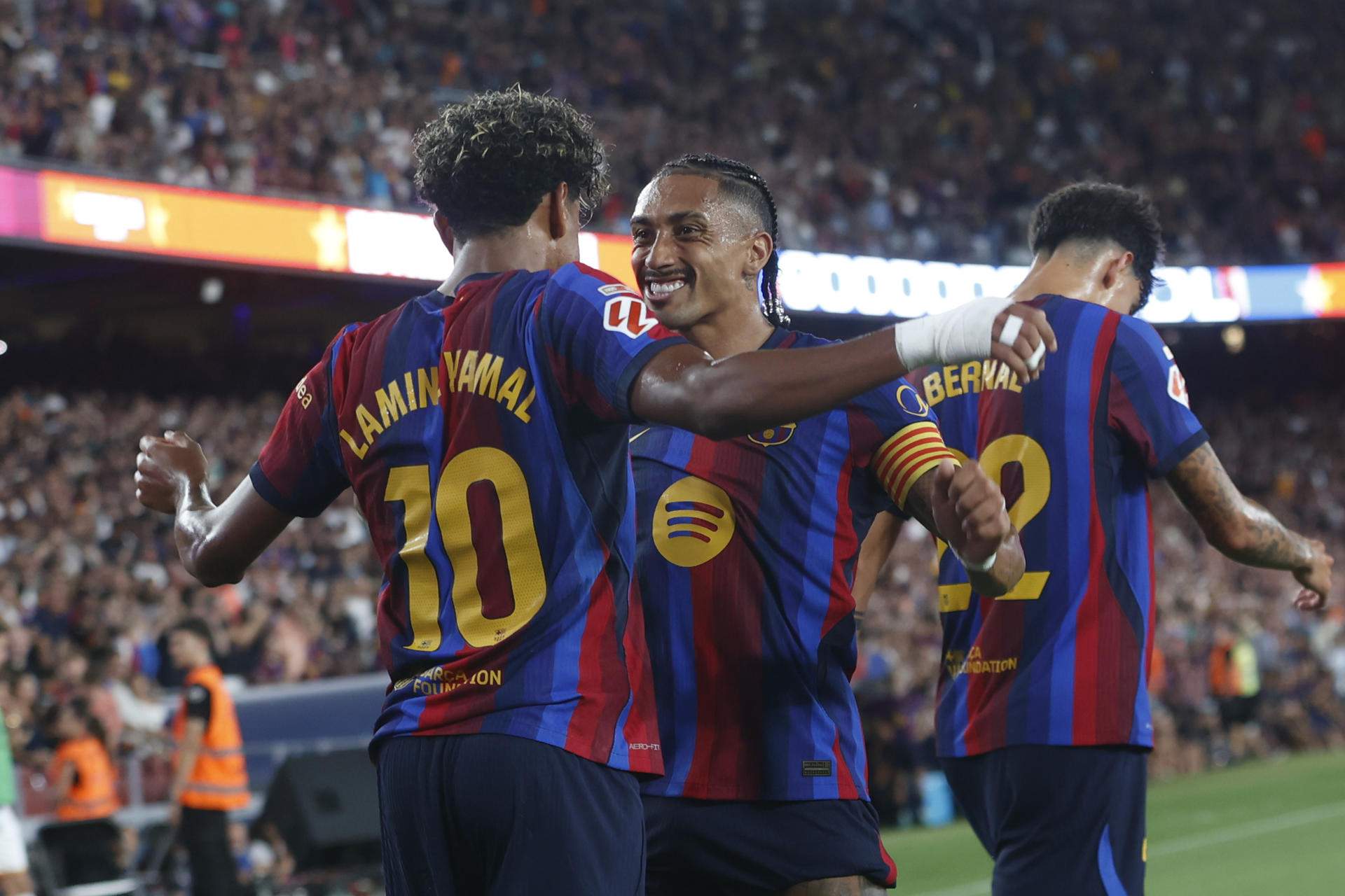 Raphinha Lamine Barça Rayo / Foto: EFE Raphinha Lamine Barça Rayo / Foto: EFE